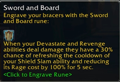 wow sod phase 3 warrior sword and board rune